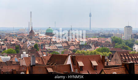 Ansicht von Nürnberg aus dem Schloss Stockfoto