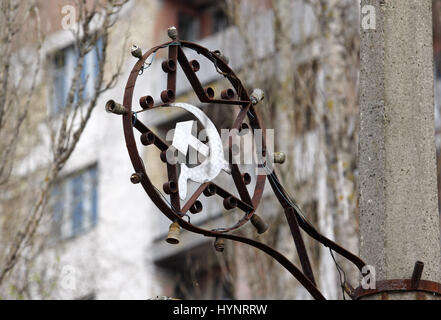 Kiew, Ukraine. 5. April 2017. Die verlassenen Stadt Pripjat-Stadt, in der Nähe der Chernobyl Nuclear Power plant in Kiew, Ukraine, am 05. April 2017.Ukrainians wird zum 31. Jahrestag der Tragödie von Tschernobyl am 26. April 2017 markieren. Die Explosion der Einheit 4 von Tschernobyl am 26. April 1986 Atomkraftwerk betrachtet nach wie vor das größte Unglück in der Geschichte der Kernenergie. Credit: Serg Glovny/ZUMA Draht/Alamy Live-Nachrichten Stockfoto