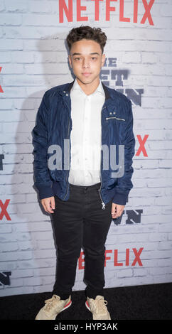 New York, Vereinigte Staaten von Amerika. 5. April 2017. New York, New York, USA, 5. April 2017: Jason Genao besucht New York Kickoff Party für die Netflix The Get Down Saison ein Teil zwei im Irving Plaza, Manhattan Credit: Sam Aronov/Alamy Live News Stockfoto