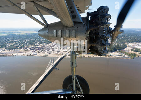 Antike Ford Tri-Motor Flugzeug besuchen Burlington, Iowa. Stockfoto