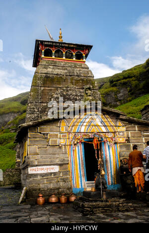 Tungnath, Chopta, Uttarakhand, Indien - 18. August 2009: Anhänger am Main Tungnath Tempel-Komplex, Tungnath, Chpota, Uttarakhand, Indien. Stockfoto