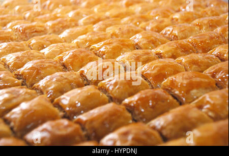 Leckere türkische süße: Baklava.Presentation mit türkischen Baklava-Tee, auch im Nahen Osten bekannt. Stockfoto