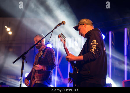 BARCELONA - SEP-5: Mogwai (Band) in Konzert am Tibidabo Live Festival am 5. September 2015 in Barcelona, Spanien. Stockfoto