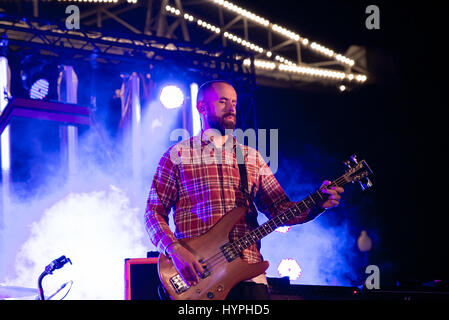 BARCELONA - SEP-5: Mogwai (Band) in Konzert am Tibidabo Live Festival am 5. September 2015 in Barcelona, Spanien. Stockfoto