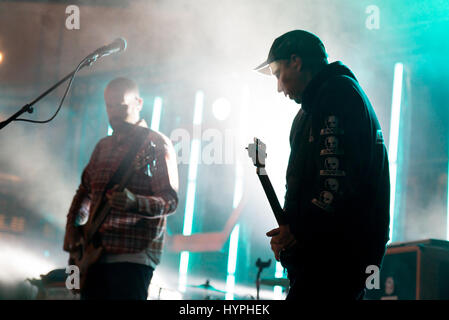 BARCELONA - SEP-5: Mogwai (Band) in Konzert am Tibidabo Live Festival am 5. September 2015 in Barcelona, Spanien. Stockfoto