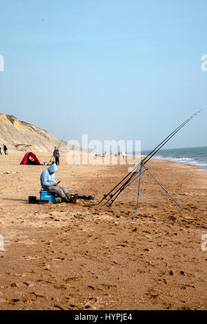 Angeln am Meer Stockfoto