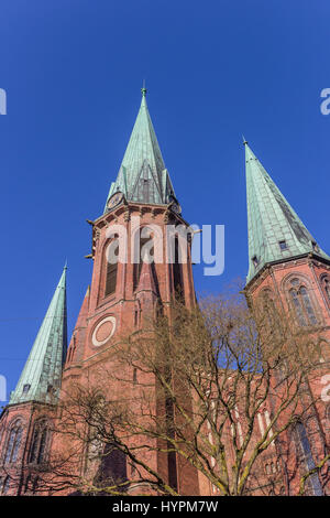 Türme der Lamberti-Kirche in Oldenburg, Deutschland Stockfoto