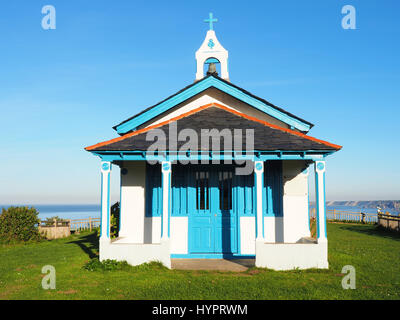 Ansicht der Einsiedelei La Regalina in Cadavedo, Asturien - Spanien Stockfoto