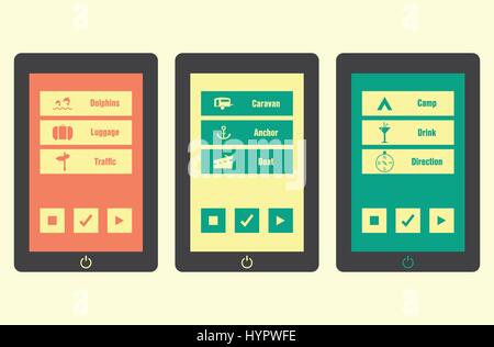 Smartphone mit spezielle Reise-Applikations-Icons, Vektor, eps10 Stock Vektor