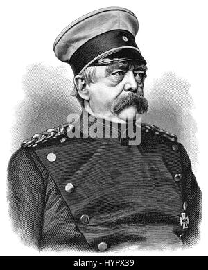 Otto Eduard Leopold von Bismarck-Schoenhausen; Fürst von Bismarck; 1815-1898; Ministerpräsident von Preußen und erste Kanzler des Deutschen Reiches Stockfoto