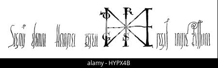 Faksimile, Zeichen von Heinrich III., genannt 1016-1056, der schwarze oder der fromme, Kaiser des Heiligen Römischen Reiches Stockfoto