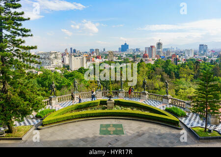 Mexiko-Stadt, FEB 17: Aerial Stadtbild von Schloss Chapultepec am 17. Februar 2017 in Mexiko-Stadt Stockfoto