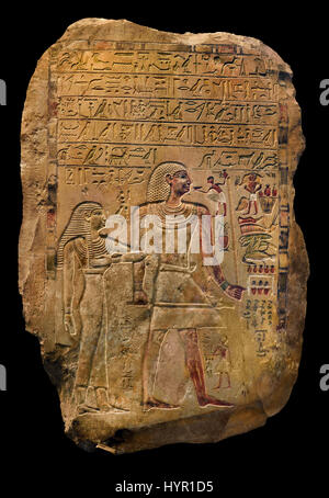 Kalkstein Stele von Anhurnakht Grab von Naga el-Deir. Vom 21. Jahrhundert v. Chr. Stockfoto