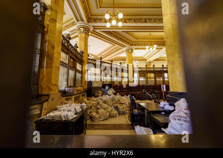 Mexiko-Stadt, Februar 19: Der innere Blick auf der historischen und schönen Palacio Postal auf 19. Februar 2017 in Mexiko-Stadt Stockfoto