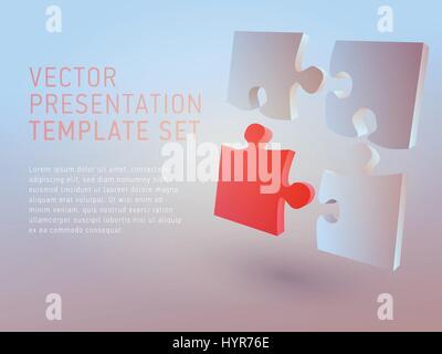 Vektor 3d Business-Thema-Präsentation-Vorlage festgelegt Stock Vektor