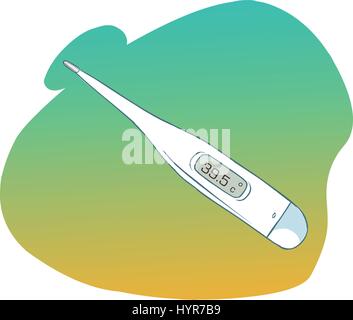 weißem Hintergrund-Vektor-Illustration eines Thermometers Stock Vektor