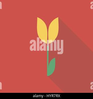 Vector Illustration lange Schatten flach Symbol Tulpe Blume Stock Vektor