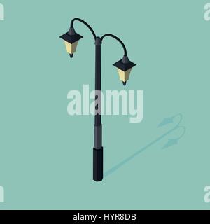 3D isometrische Vektor-Illustration von Straßenlaterne Stock Vektor