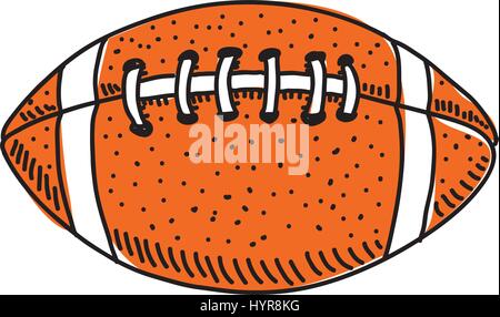 US-amerikanischer American-Football auf weiß. Skizze der Vektorgrafik. Stock Vektor