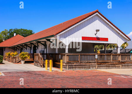 Der Tarpon Springs historische Train Depot Museumsbau in Tarpon Springs, FL Stockfoto