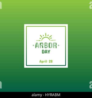 Tag des Baumes, Vektor-Karte oder banner Vorlage. Stock Vektor