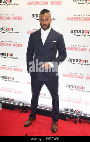 Ricky Whittle kommt für die Premiere Screening von American Gods bei einem Marylebone in London vor dem offiziellen Start am 1. Mai. Stockfoto