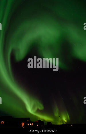 Aurora Borealis vom Hotel Ranga in Südisland Stockfoto