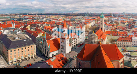Luftbild Panorama der Altstadt, München Stockfoto