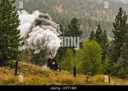 Eine Lok Dampflok im Okanagan Valley in der Nähe von Summerland British Columbia Kanada Stockfoto