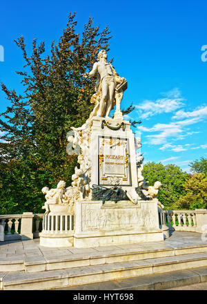 Mozart-Statue im Burggarten Park, Wien, Österreich. Stockfoto