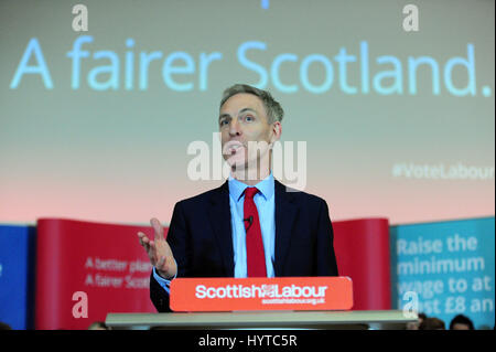 Schottische Labour Leader Jim Murphy anlässlich der Eröffnung des schottischen Labour-Manifests Stockfoto