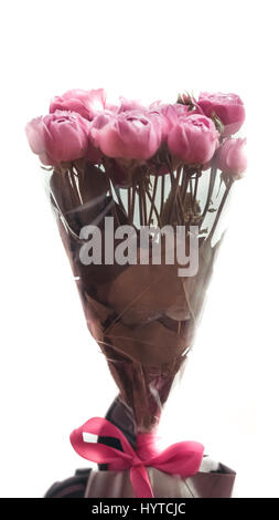 Rosa Rosen Blumenstrauß isoliert Stockfoto