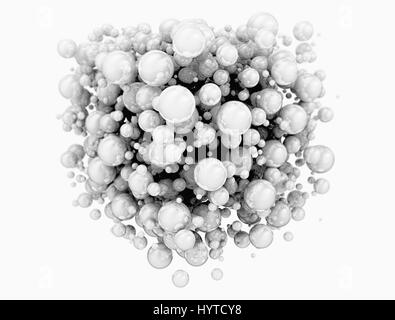 Abstrakten Sphären mit reflektierenden Oberfläche isoliert auf weißem Hintergrund Stockfoto