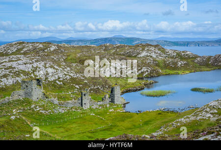 Dunlough Schloss, an drei Burgen Spitze, auf der Mizen-Halbinsel Stockfoto