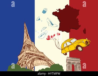 Vektor-Illustration von einem Frankreich Stock Vektor