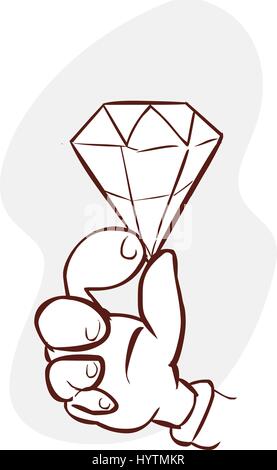 Vektor-Illustration eines gehaltenen Diamanten Stock Vektor