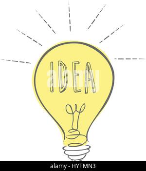 Zeichnung Idee Glühbirne kreative Konzeption. Stock Vektor