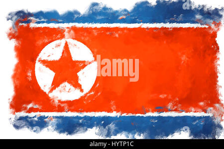 Ölgemälde Grunge erfolgt die Abbildung der KOEAN Flagge Stockfoto