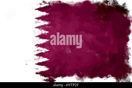 Ölgemälde Grunge bewirkt Abbildung der Flagge Katar Stockfoto