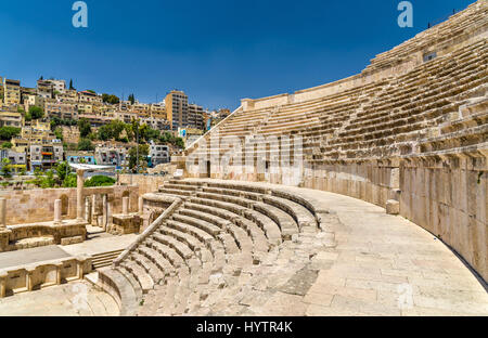 Details des römischen Theaters in Amman - Jordanien Stockfoto