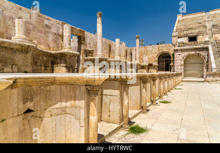 Details des römischen Theaters in Amman - Jordanien Stockfoto
