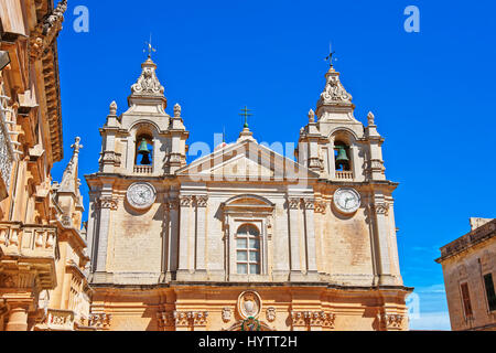 Saint-Paul-Kathedrale in Mdina Malta Insel Stockfoto