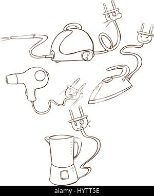 Vektor-Illustration ein Haushaltsgeräte (Schwarzweiß) Stock Vektor