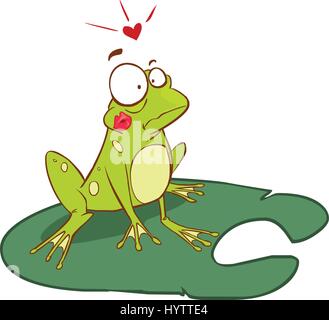 weißem Hintergrund-Vektor-Illustration ein Frosch-Illustration Stock Vektor