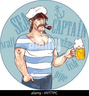 Vektor-Illustration ein Seemann-Logo-design Stock Vektor