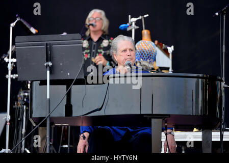 BARCELONA - 4 JUN: Brian Wilson (Band) führen im Konzert beim Festival Primavera Sound 2016 am 4. Juni 2016 in Barcelona, Spanien. Stockfoto