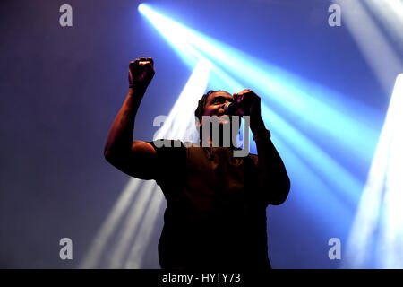 BARCELONA - 4 JUN: Dwele T (Hip-Hop-Band) führen im Konzert beim Festival Primavera Sound 2016 am 4. Juni 2016 in Barcelona, Spanien. Stockfoto