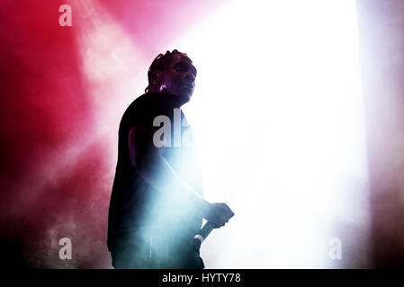 BARCELONA - 4 JUN: Dwele T (Hip-Hop-Band) führen im Konzert beim Festival Primavera Sound 2016 am 4. Juni 2016 in Barcelona, Spanien. Stockfoto