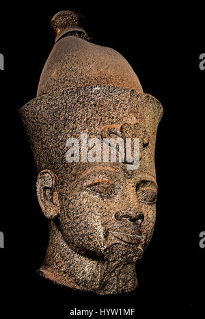 Kopf von monumentalen roten Granitstatue des Amenhotep III1370 BC Theben (Oberägypten, Karnak Tempel von Khonspakhered) Ägyptisch Stockfoto