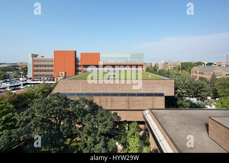 Erhöhten Blick auf grüne Dach über Kresge Bibliotheksgebäude. Universität von Michigan, Stephen M. Ross School of Business, Ann Arbor, USA. A Stockfoto